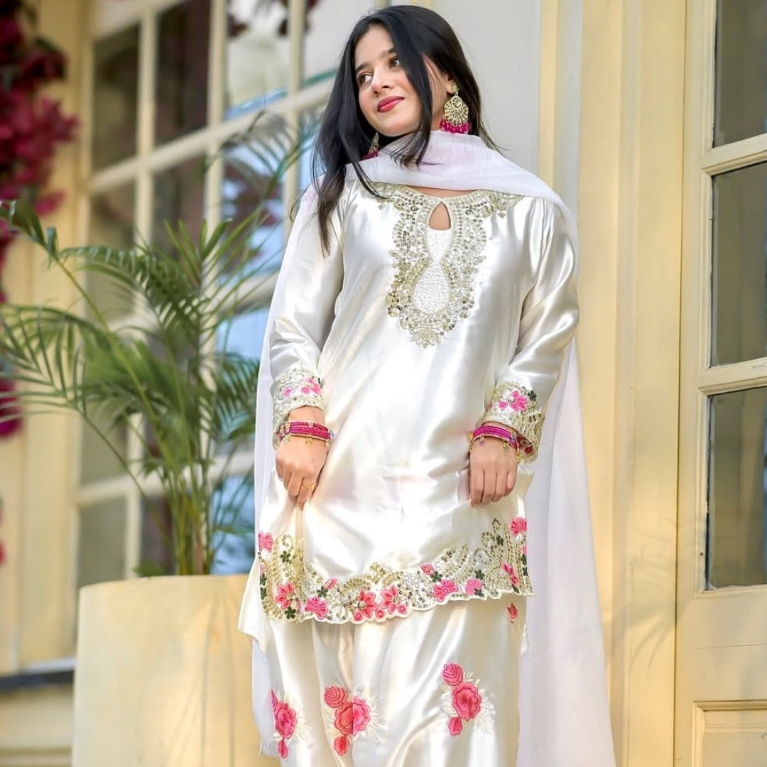 Viral Farshi  Suit (Floral Embroidery)