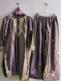 Viral farshi Brown Suit (Floral embroidery)